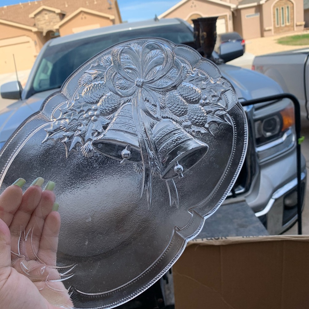 Glass Christmas tray